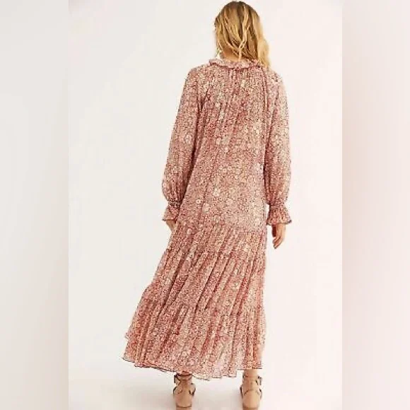 Free People Size M Flowy Floral Boho Maxi Dress - Picture 11 of 12